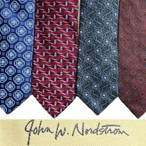 👔4️⃣Bundle of 4 Silk Neck Ties / Neckties by John W. Nordstrom—Standard Length